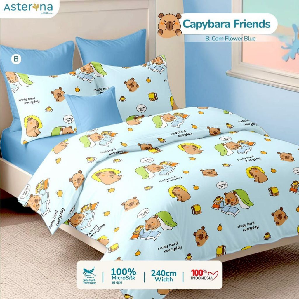Bedcover set sprei capybara pompompurin bedcover set 90x200 bedcover set 100x200 bedcover set 120x20