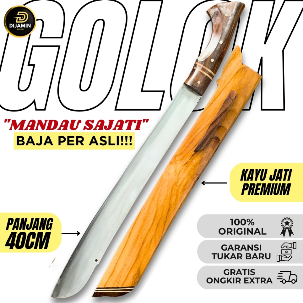 PD DIJAMIN GOLOK BAJA PER MANDAU SAJATI / PERALATAN BERKEBUN BAHAN BAJA PER SUP9 ASLI