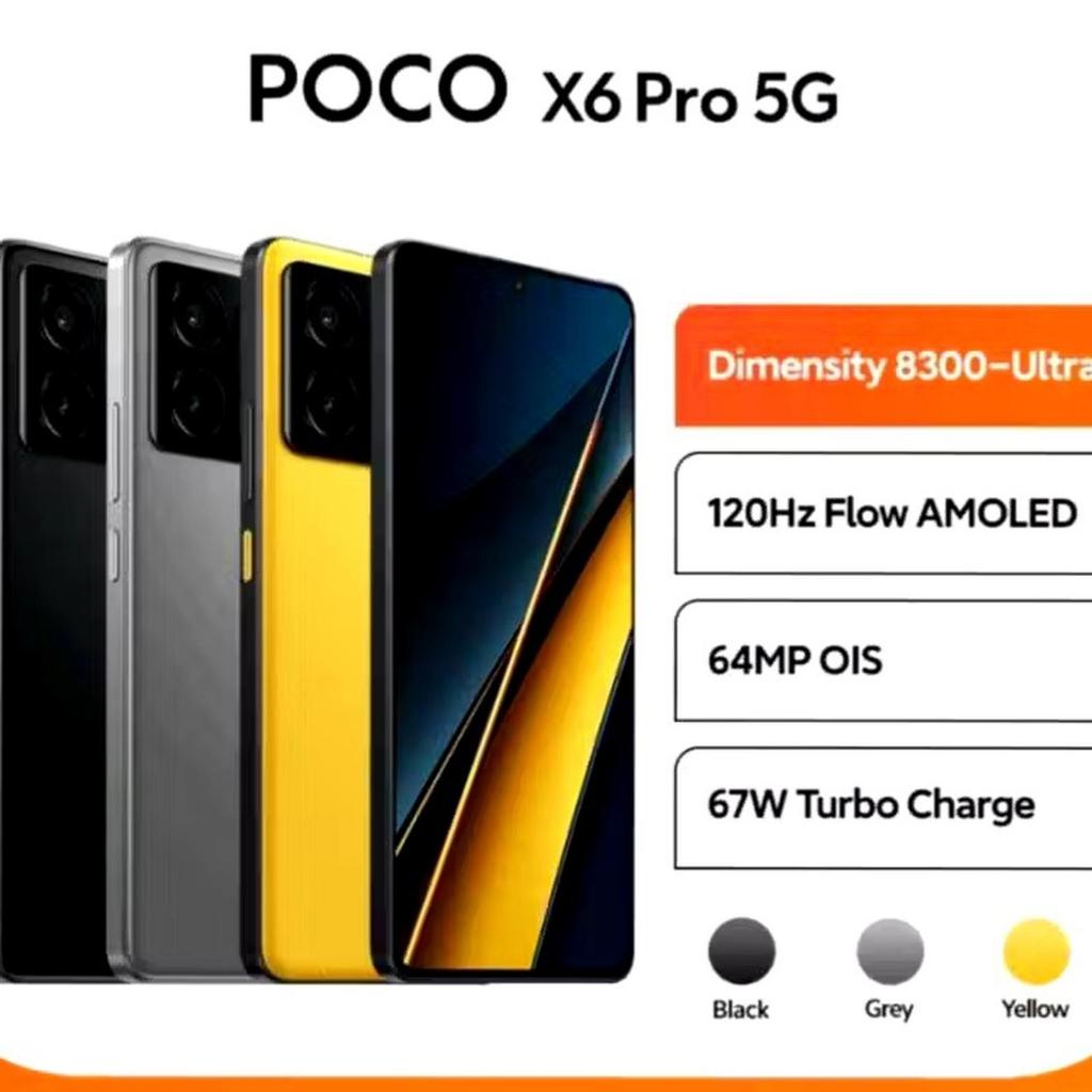 Poco X6 Pro 5G [12/512GB]|Poco X6 5G [12/256GB] Fullsett Garansi Resmi
