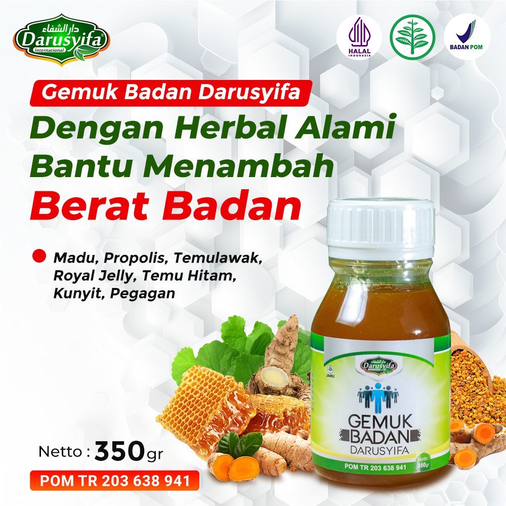 Penggemuk Badan Bpom Darusyifa Madu Gemuk Badan & Kapsul Penggemuk Badan ( Dapat 2 Botol)