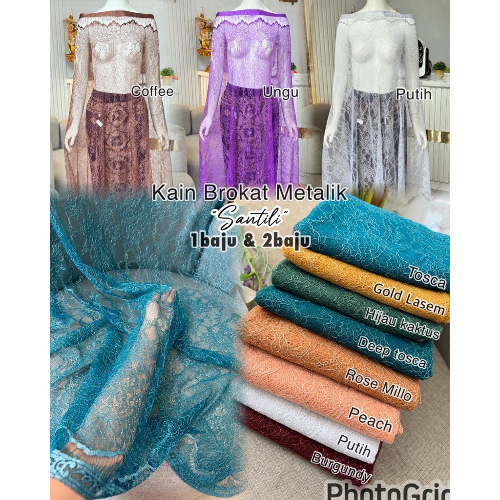 KAIN KEBAYA METALIK SANTILI 2 BAJU