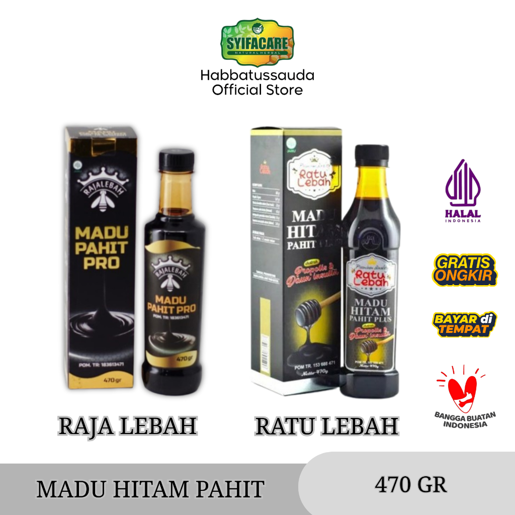 Ratu Lebah - Madu Hitam Pahit Ratu Lebah Raja Lebah I Madu Pahit 470 gr