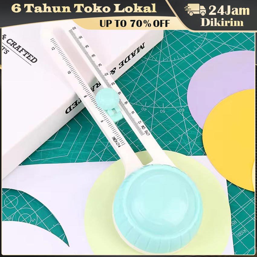 Pemotong Lingkaran Kertas & Sticker / Circle Cutter Premium / Compass Cutter Cutting Knife / Alat Ar