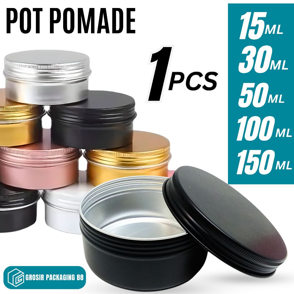 POD Alumunium Pomade Lulur 15ML 30ML 50ML 100ML 150ML Kaleng Pot Salep
