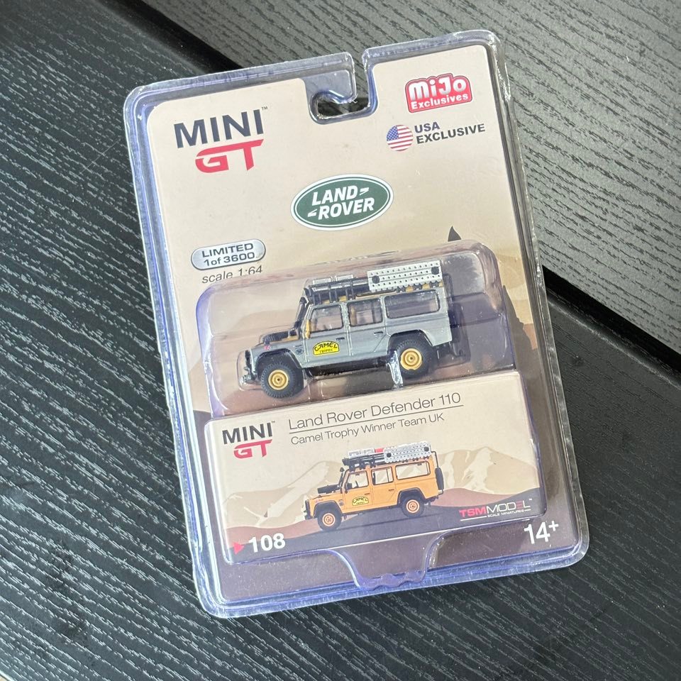 Chase Mini GT 108 Land Rover Defender 110 Camel Trophy Winner Team UK