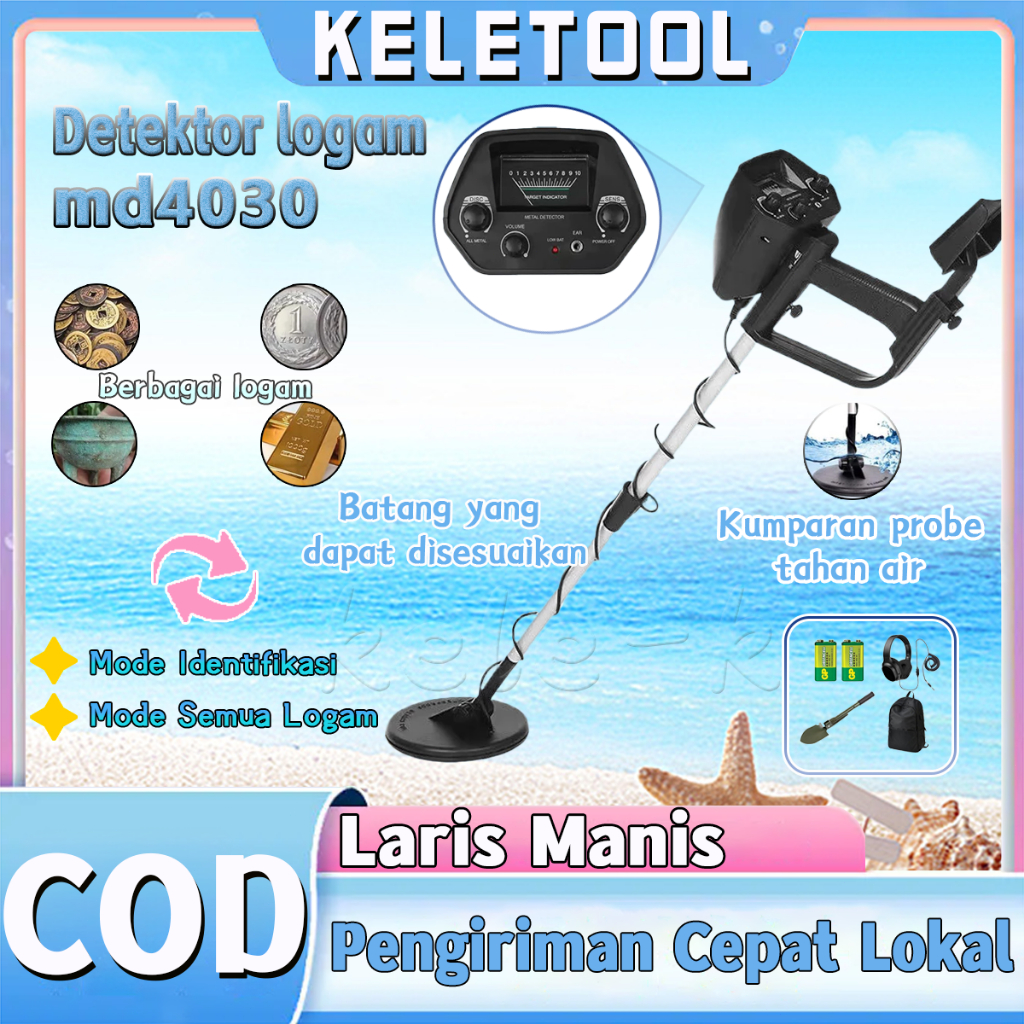MD-4030 Detektor Logam Emas Underground Metal Gold Detector Alat Pendeteksi Logam Bawah Metal Detect
