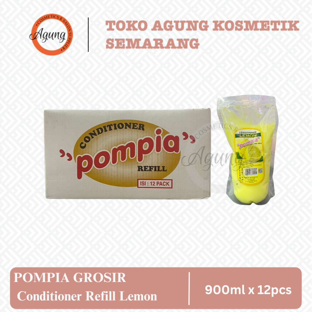 [AGUNGSMG] - POMPIA GROSIR Conditioner Refill Lemon 900ml x 12pcs