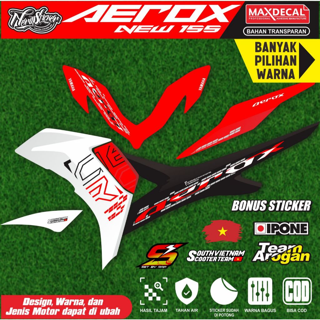 STRIPING NVX AEROX NEW ABS 2021-2025 Ori  ORIGINAL Transparan Bahan Bening UV AEROX NEW ORI