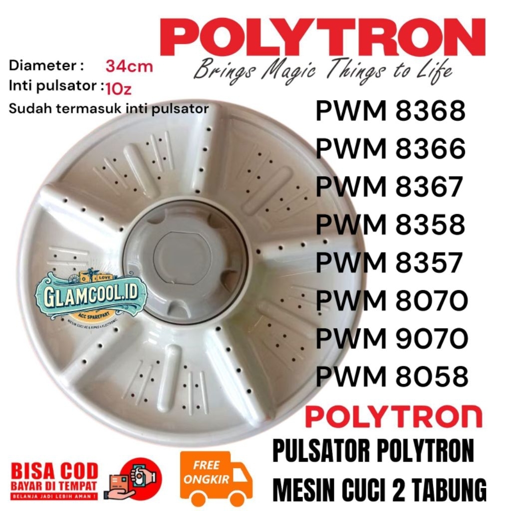 PULSATOR MESIN CUCI POLYTRON 2 TABUNG QUALITY PREMIUM PWM8368 PWM8366 PWM8367 PWM8358 PWM8357 PWM807