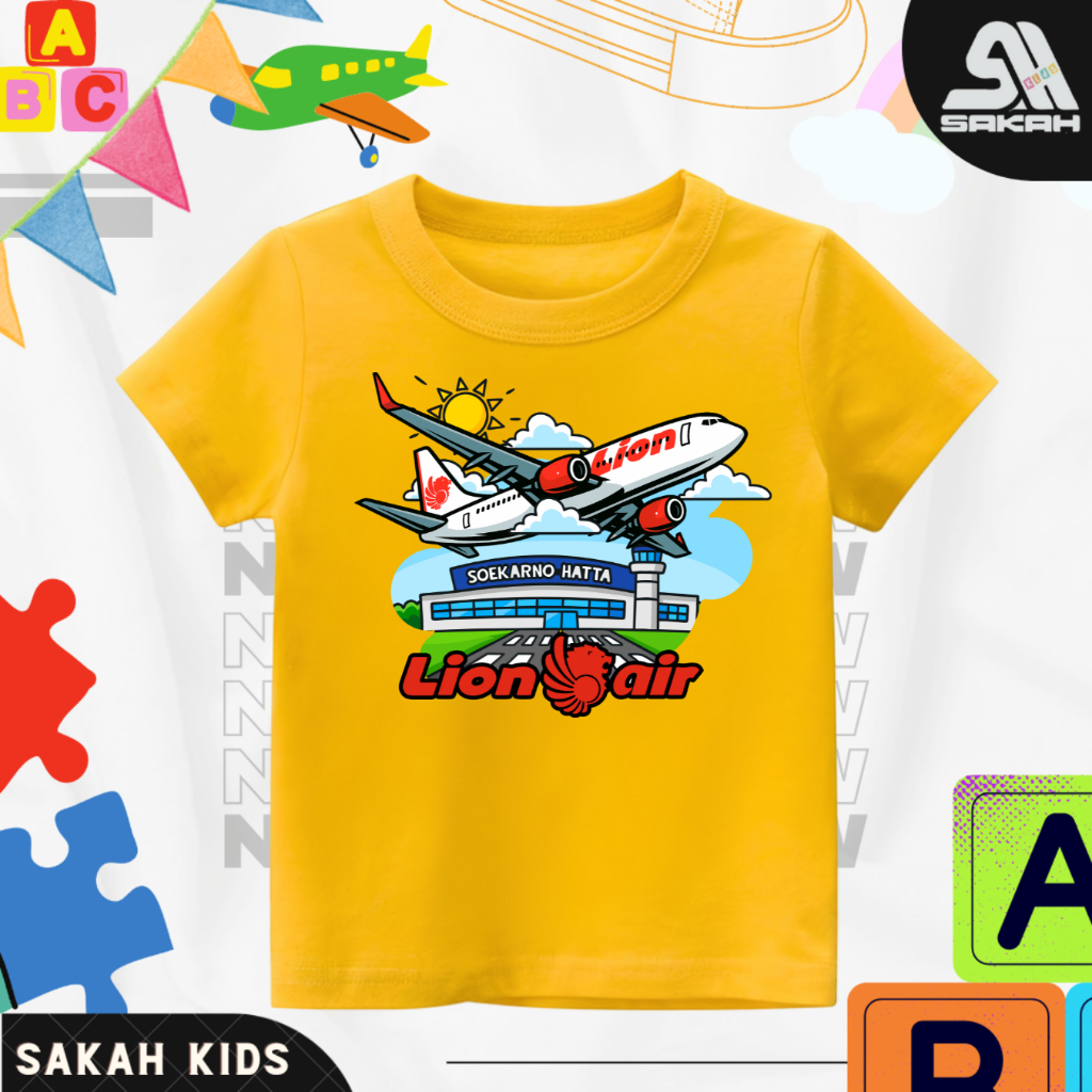Kaos Anak Combed 30s PESAWAT MASKAPAI LION-AIR  Untuk Laki-Laki dan Perempuan