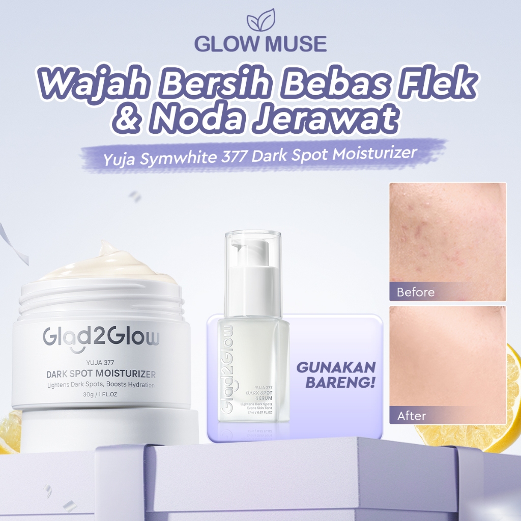 [100% ORI] Glad2Glow Yuja Symwhite 377 Dark Spot Moisturizer menghilangkan bekas jerawat brightening