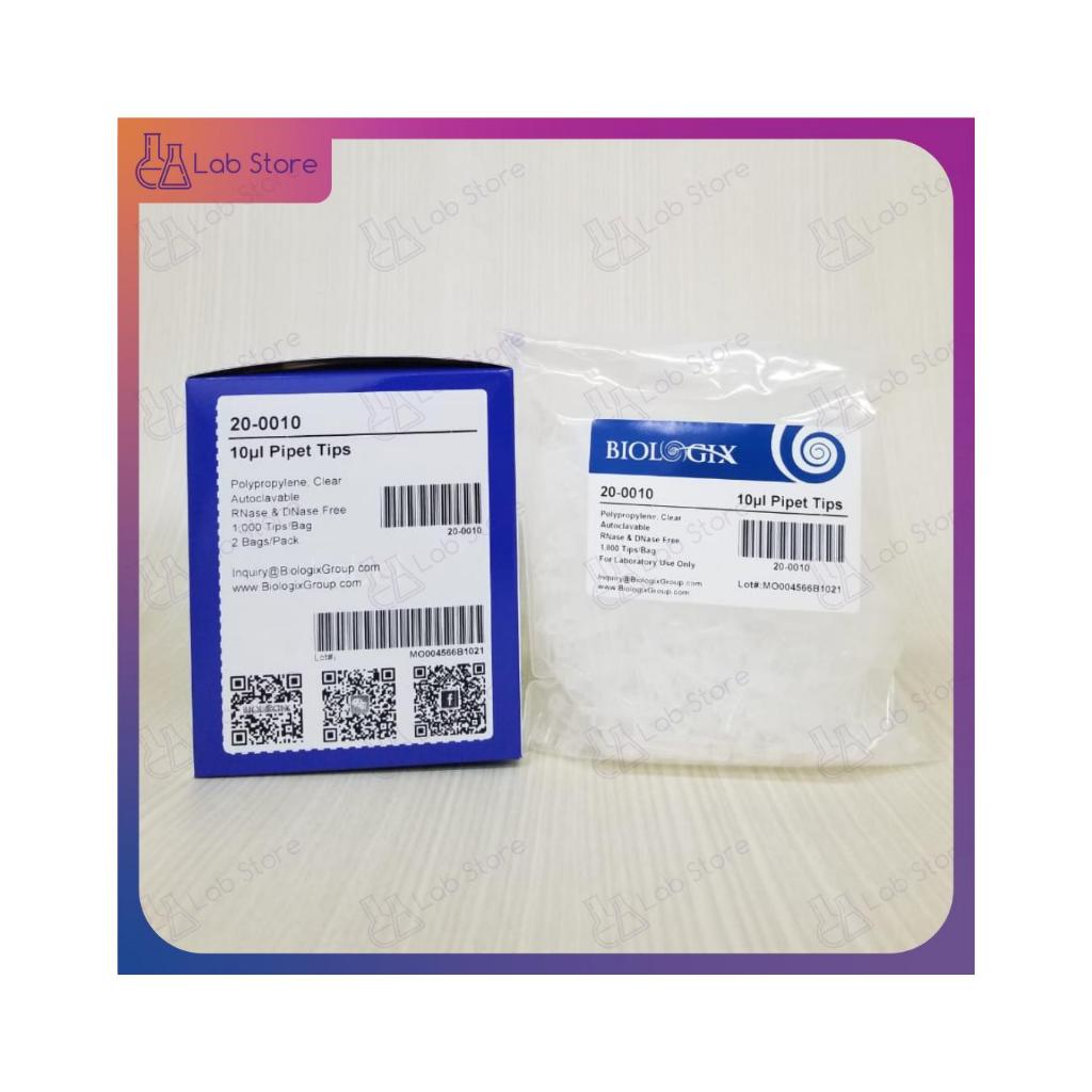 White Pipette Micro Tips Pipet Tip Bulk 10 ul @ 1000 pcs Biologix 20-0010
