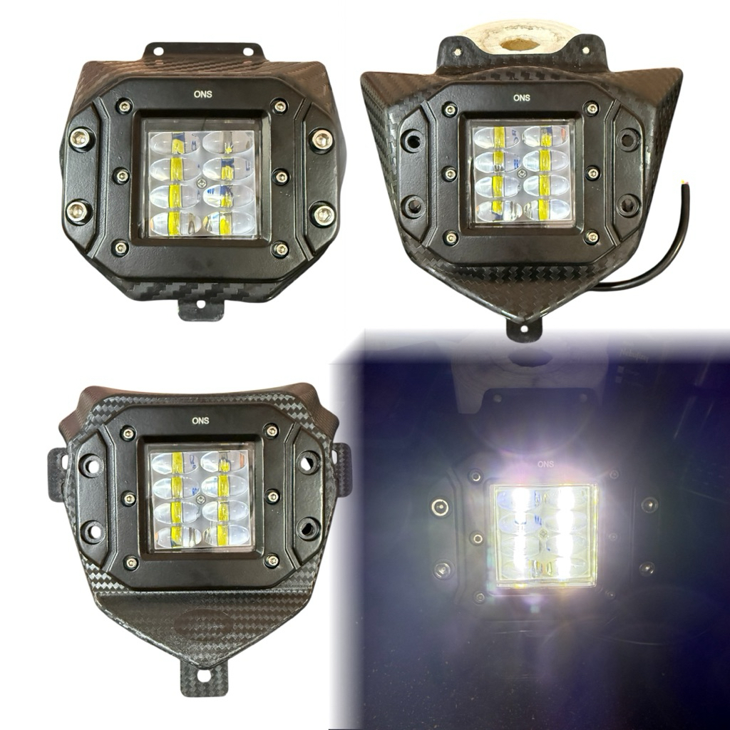 reflektor headlamp klx led karbon / lampu depan klx led
