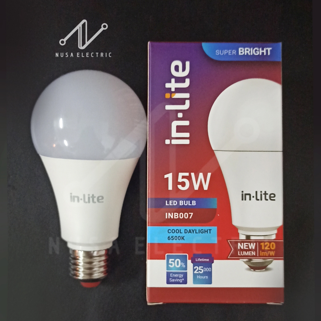 LAMPU LED INLITE 15W WATT PUTIH / DAYLIGHT & KUNING / WARM WHITE