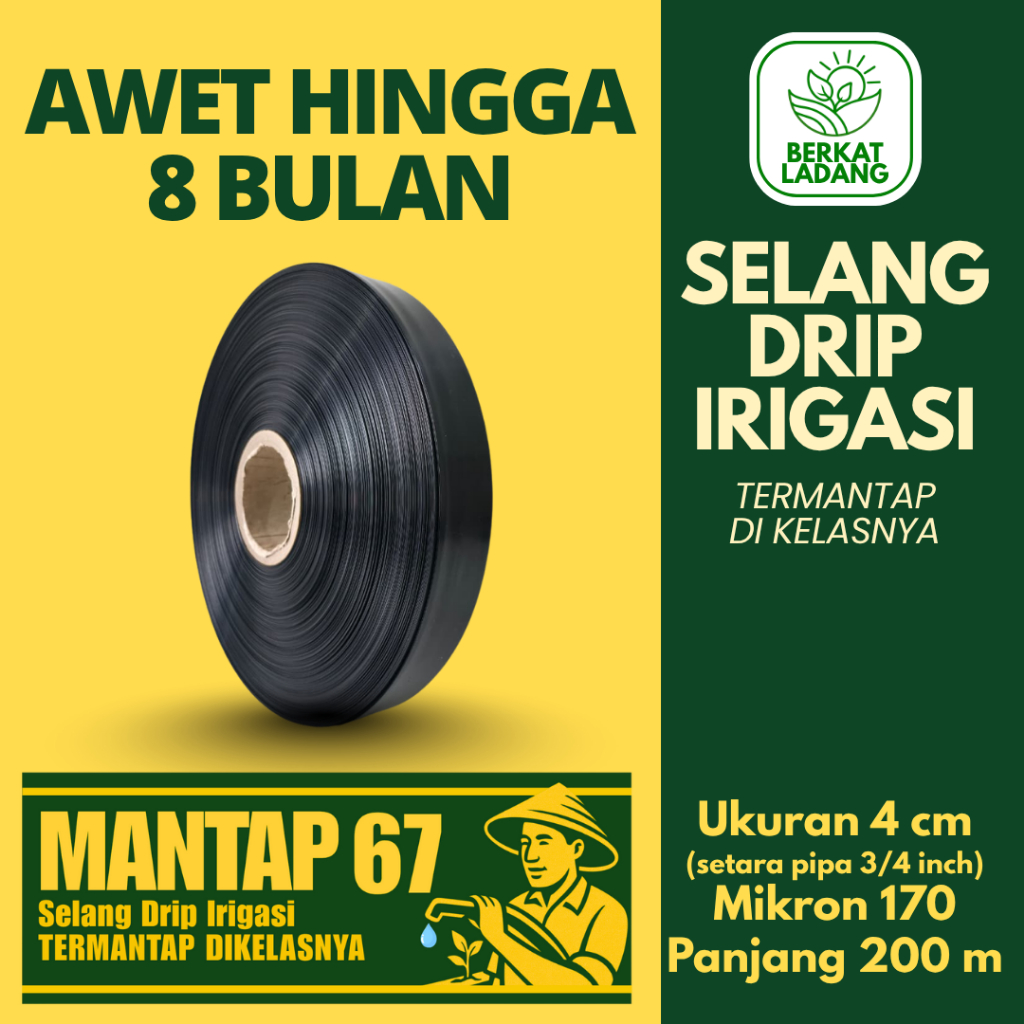 Mantap67 - Selang Drip 3/4 Inch 170 mikron Hitam Hemat Air