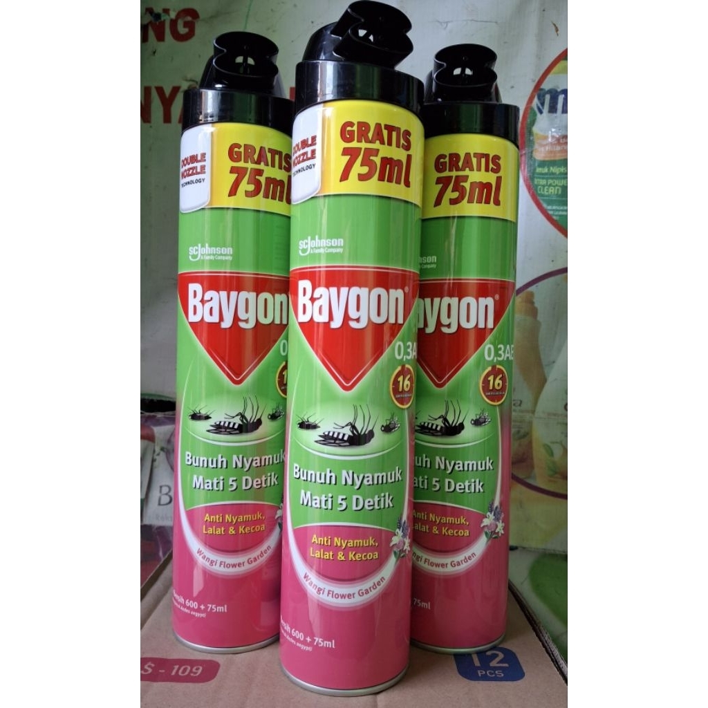 Baygon 600+75ml/Obat nyamuk semprot/Anti nyamuk/Baygon