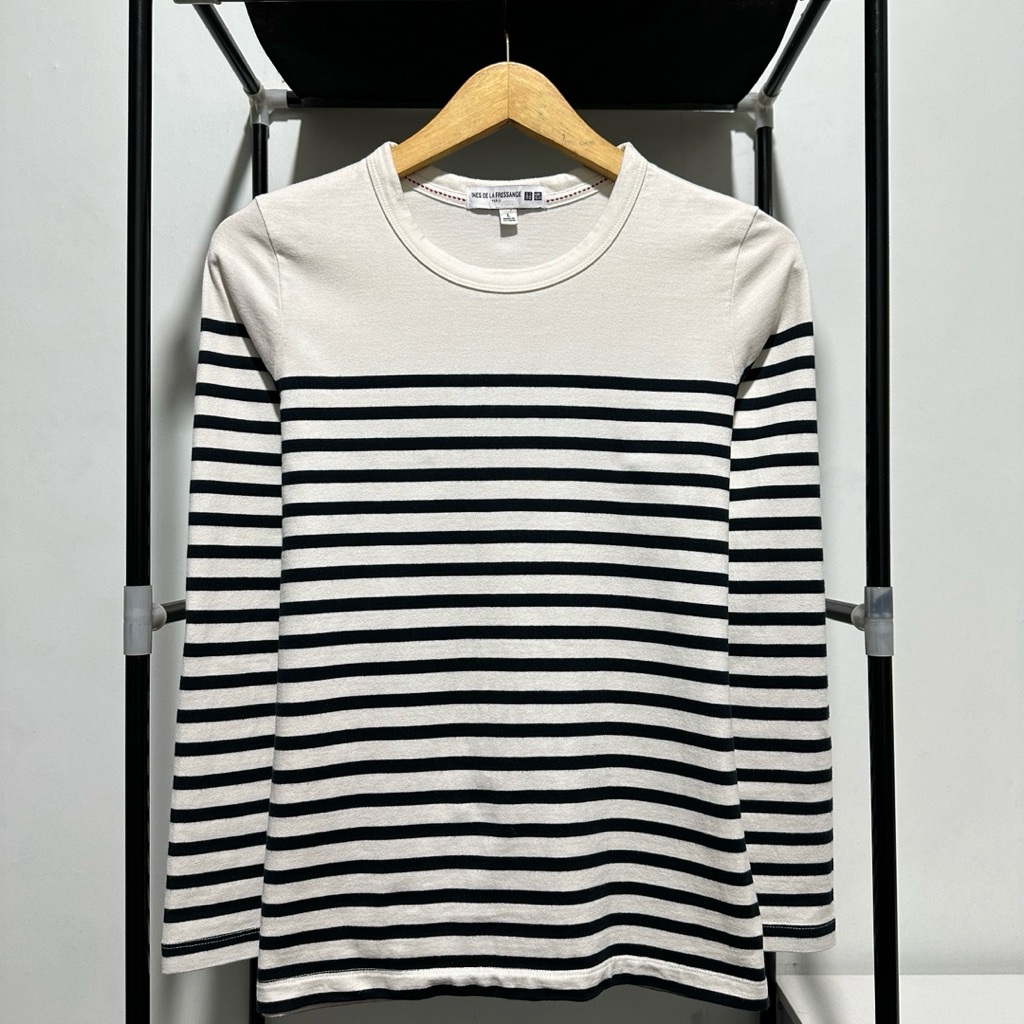 Uniqlo Ines De La Fressange Stripe Long Sleeve Women Cotton