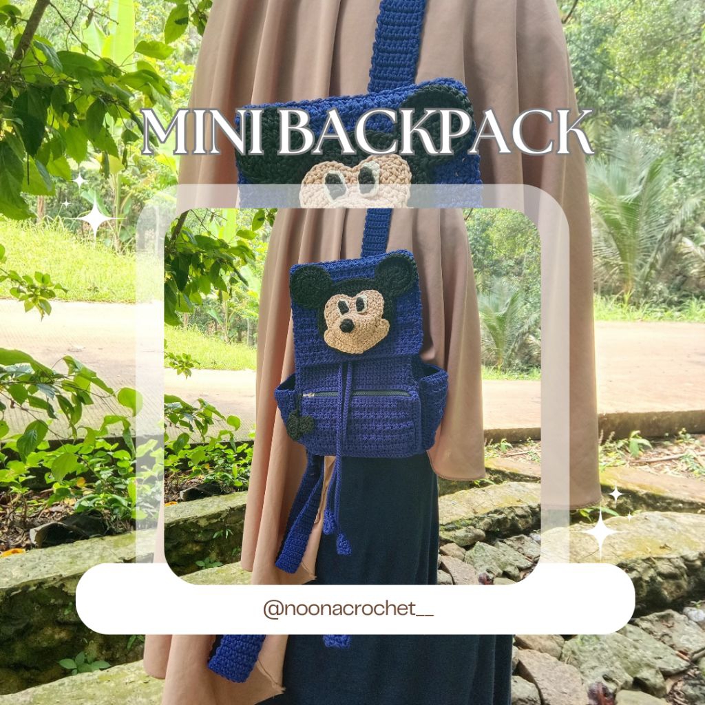 Mini Backpack Rajut Handmade – Tas Rajut Custom Karakter Lucu Unik