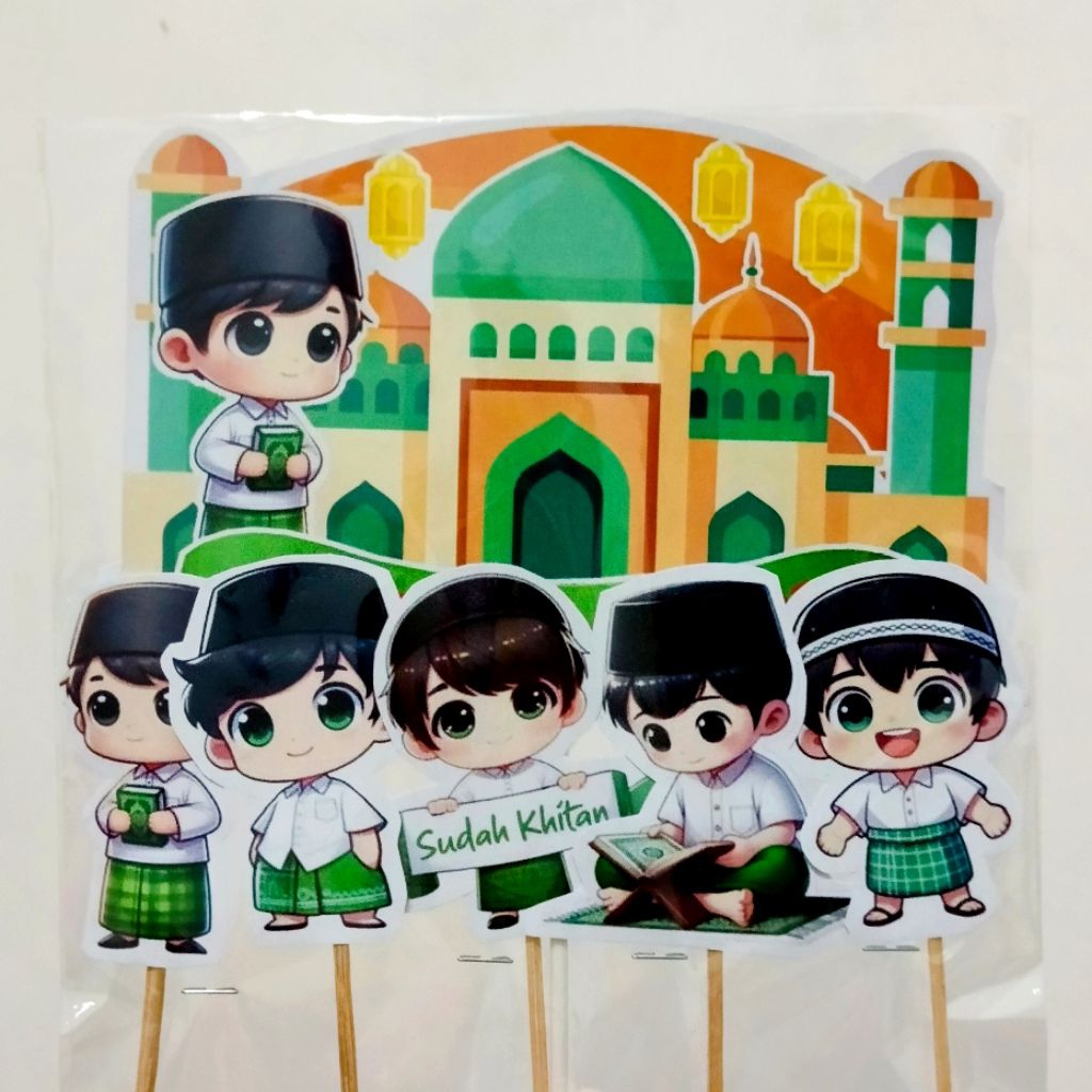 HIASAN KUE KHITAN / CAKE TOPPER KHITAN / ASESORIS KUE KHITAN / TOPER KUE KHITAN / DEKORASI KUE KHITA