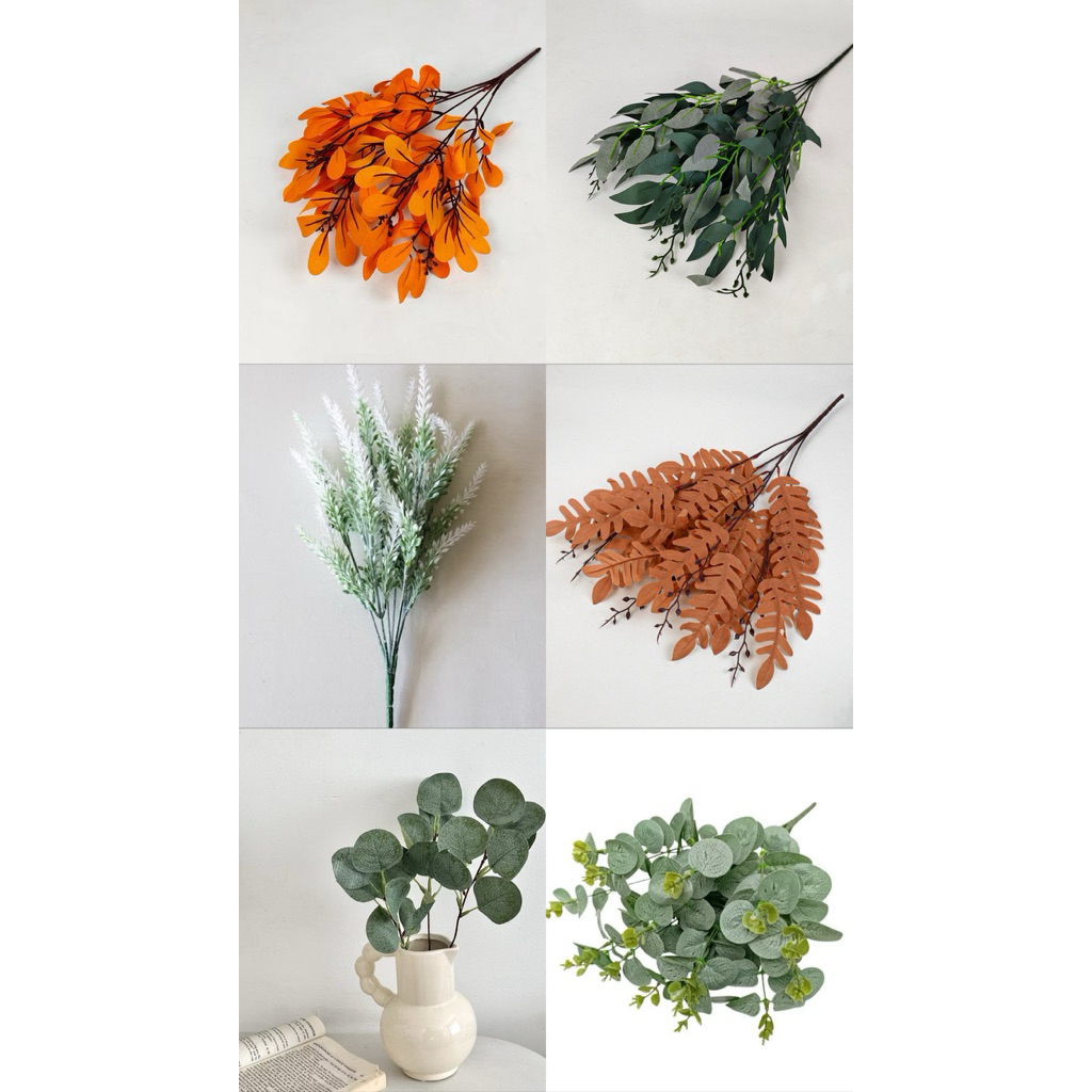 Daun palsu daun artifisial eucalyptus daun willow palsu lavender palsu daun dollar daun maple daun p
