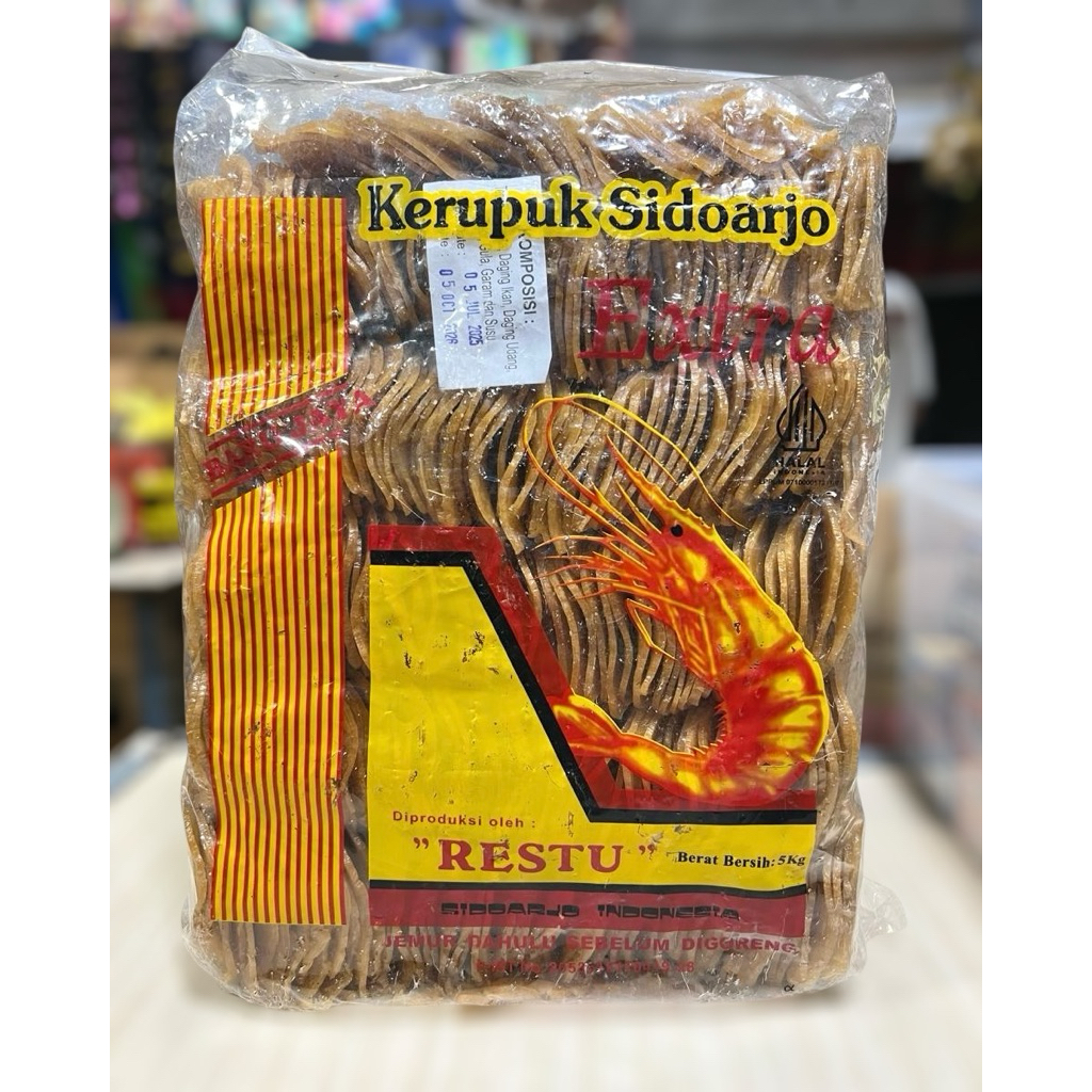Kerupuk Udang Lebar Mentah/ Kerupuk Sidoarjo Extra 1 Ball isi 5 Kg