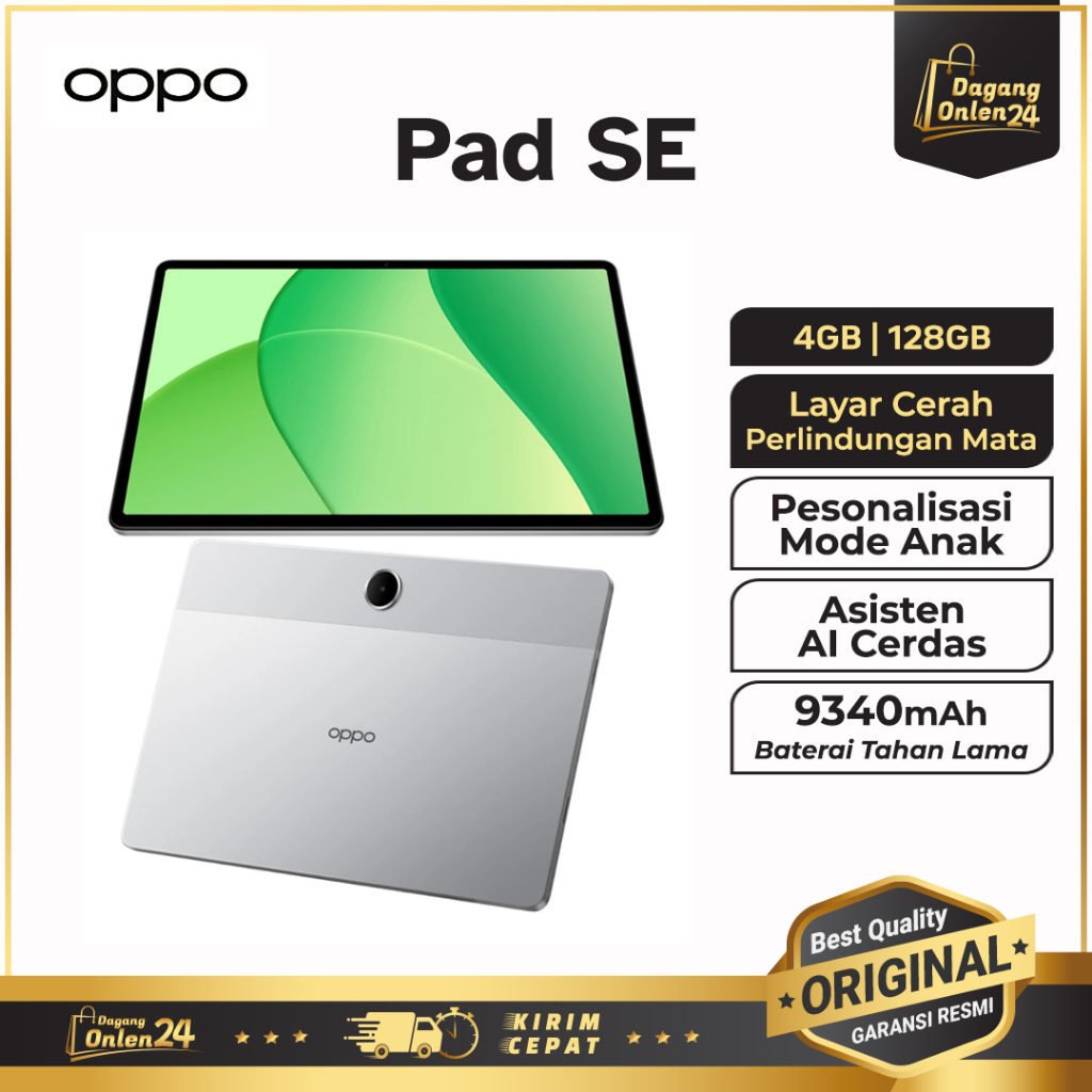 OPPO Pad SE 4/128GB Tablet 11 inch Tablet Edukasi Anak Tab Original 100% Tablet OPPO Terbaru 2025