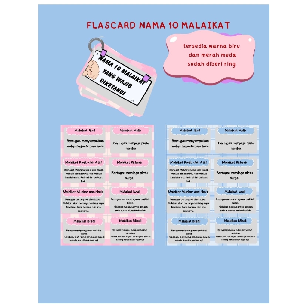 Flascard Nama 10 Malaikat