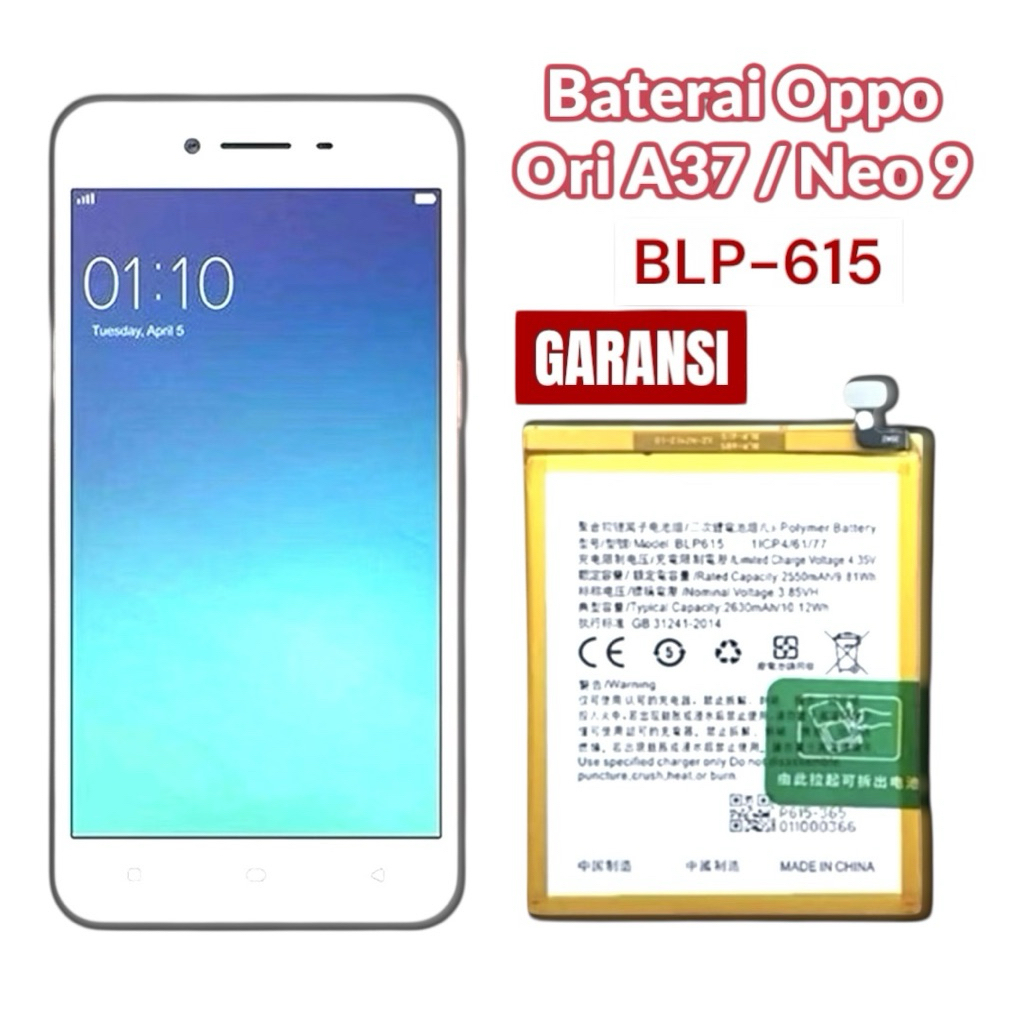 Baterai Oppo A37 / A37F / NEO 9 Original 100% oppo Blp615