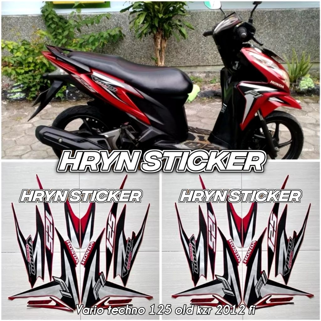 sticker striping vario 125 2012 merah - striping vario 125 2012 merah anti gores laminasi