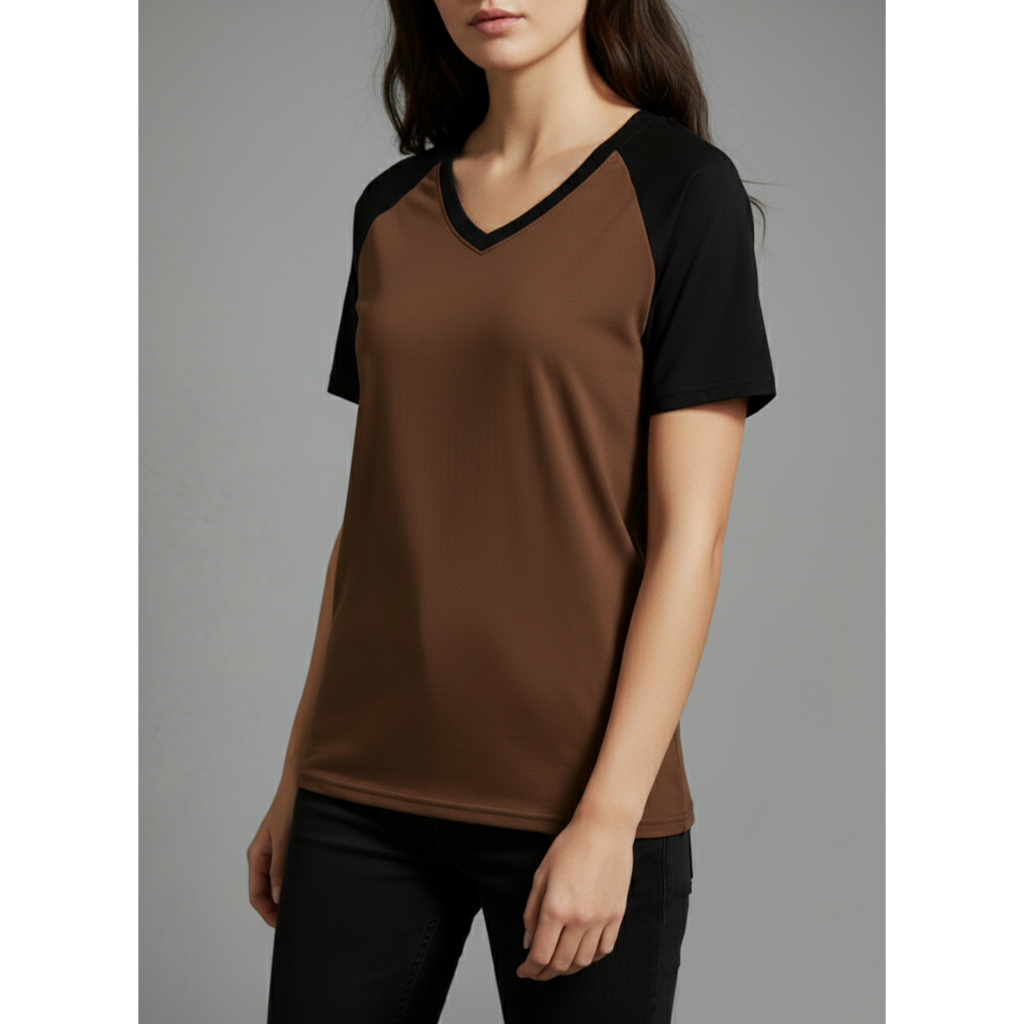 KAOS RAGLAN V-NECK PREMIUM COTTON COMBED 24S REGULER UNISEX T-SHIRT RAGLAN PREMIUM V-NECK