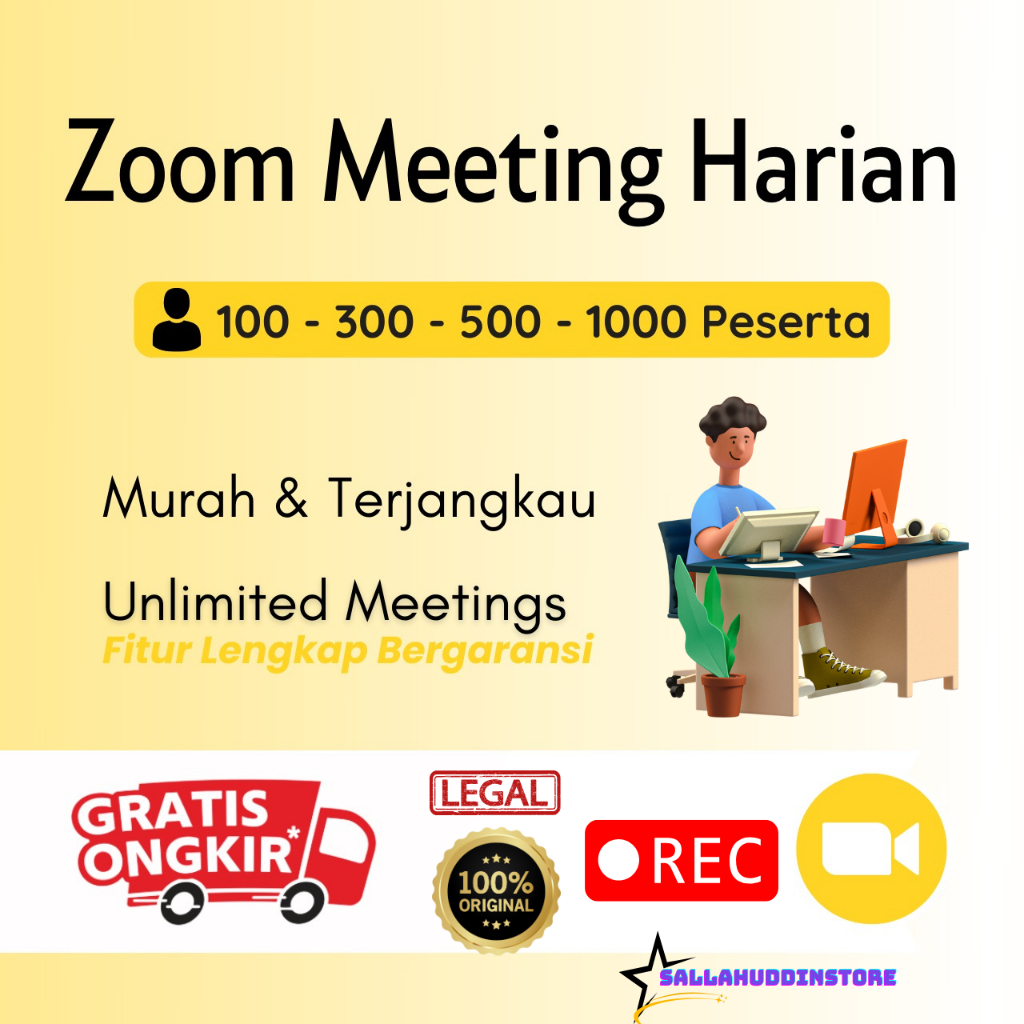 Sewa Meeting Harian 300 Peserta Zoom Pro Bergaransi