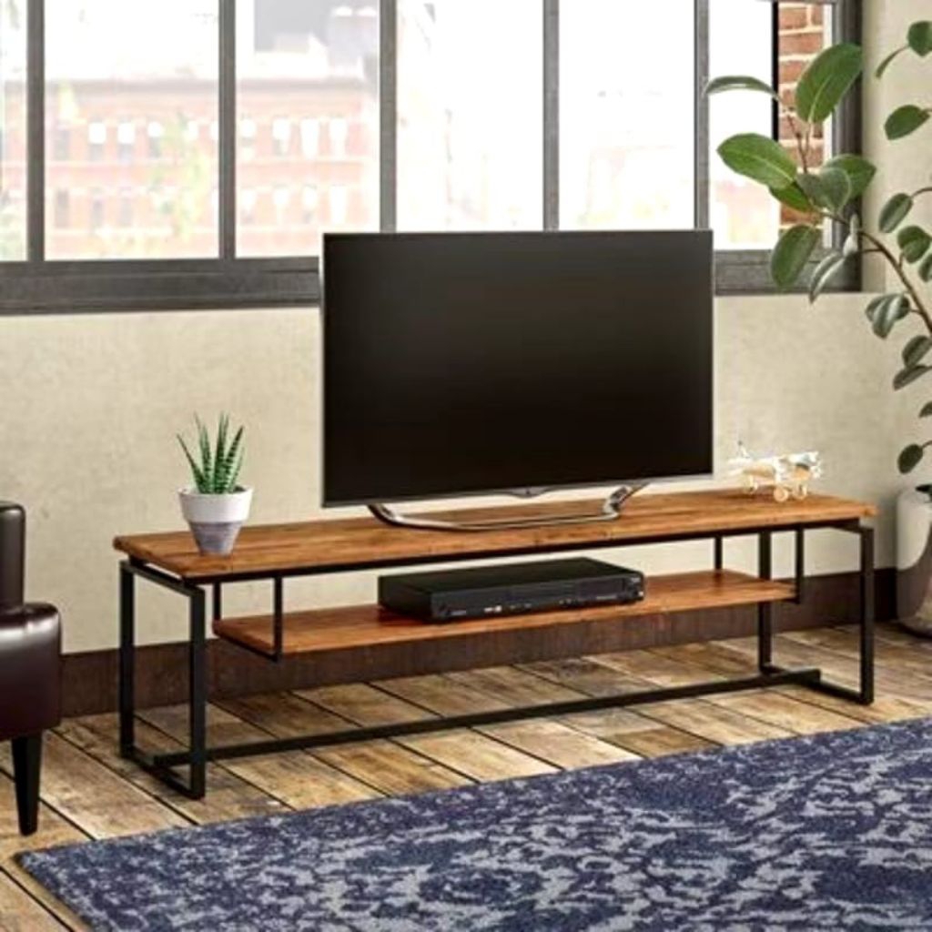 Meja tv minimalis besi hollo dan kayu industrial aesthetic