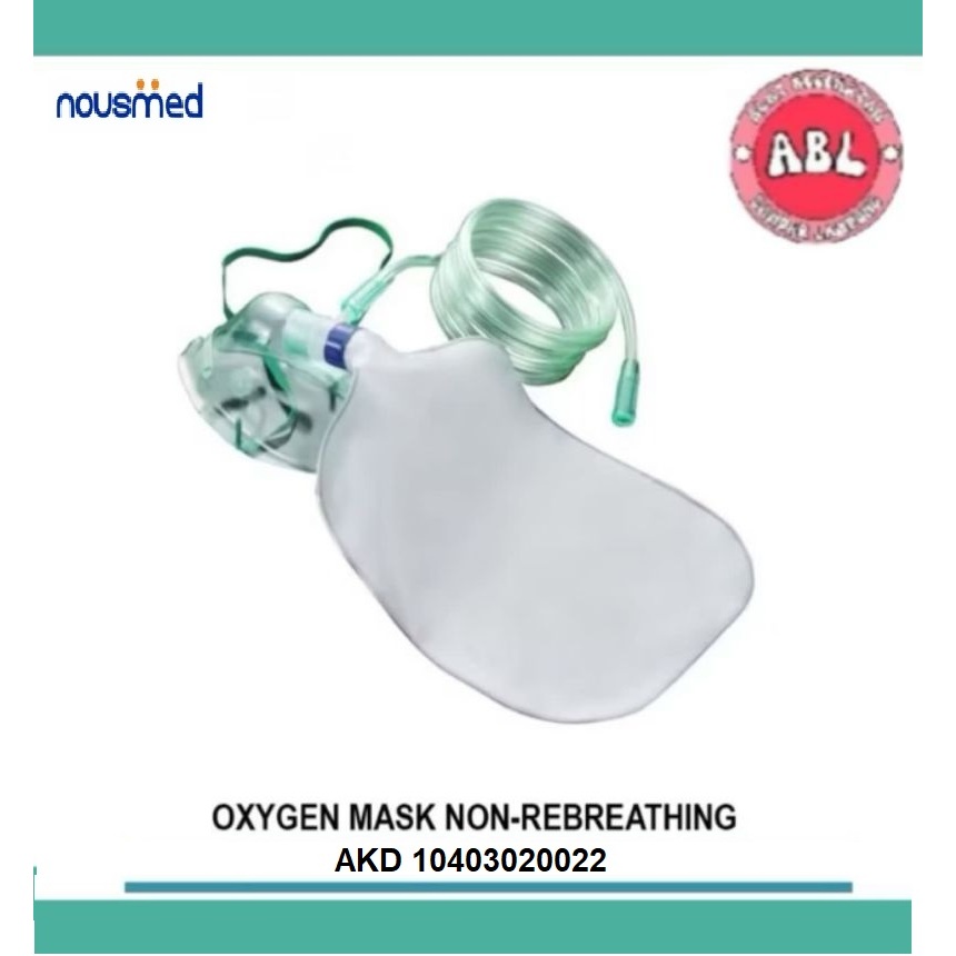 Nousmed Masker Oksigen Non Rebreathing NRM / Oksigen Mask Non Rebreathing