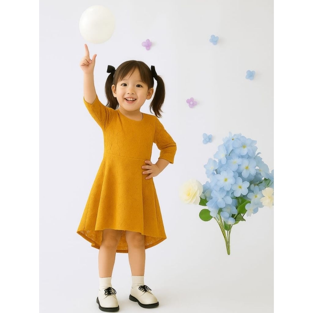 Dress liesel Kids Gaun brokat Anak Perempuan Usia 3-5Tahun Baju Kondangan Anak Modis Rx