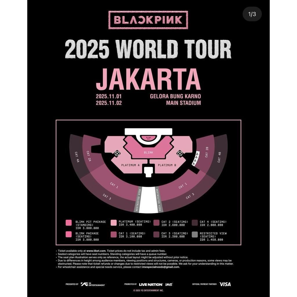 Tiket Blackpink - Platinum A Seating Day 1