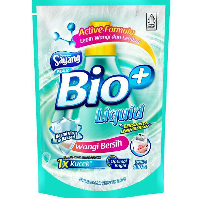 Bio+ Detergent Liquid Wangi Bersih 510 ml