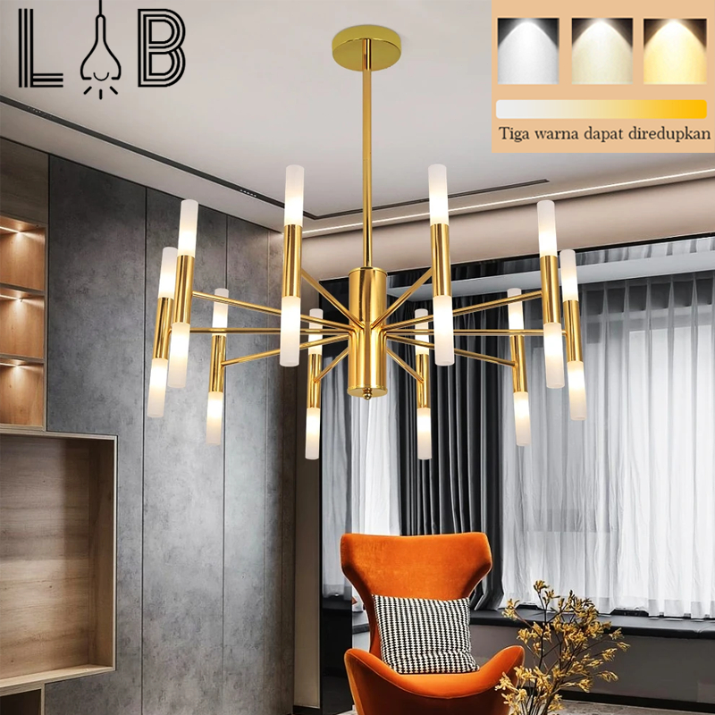 Emas Lampu Gantung Nordic Lampu Gantung Modern Besar Lampu Gantung Kamar Tidur Aesthetic Dekorasi In