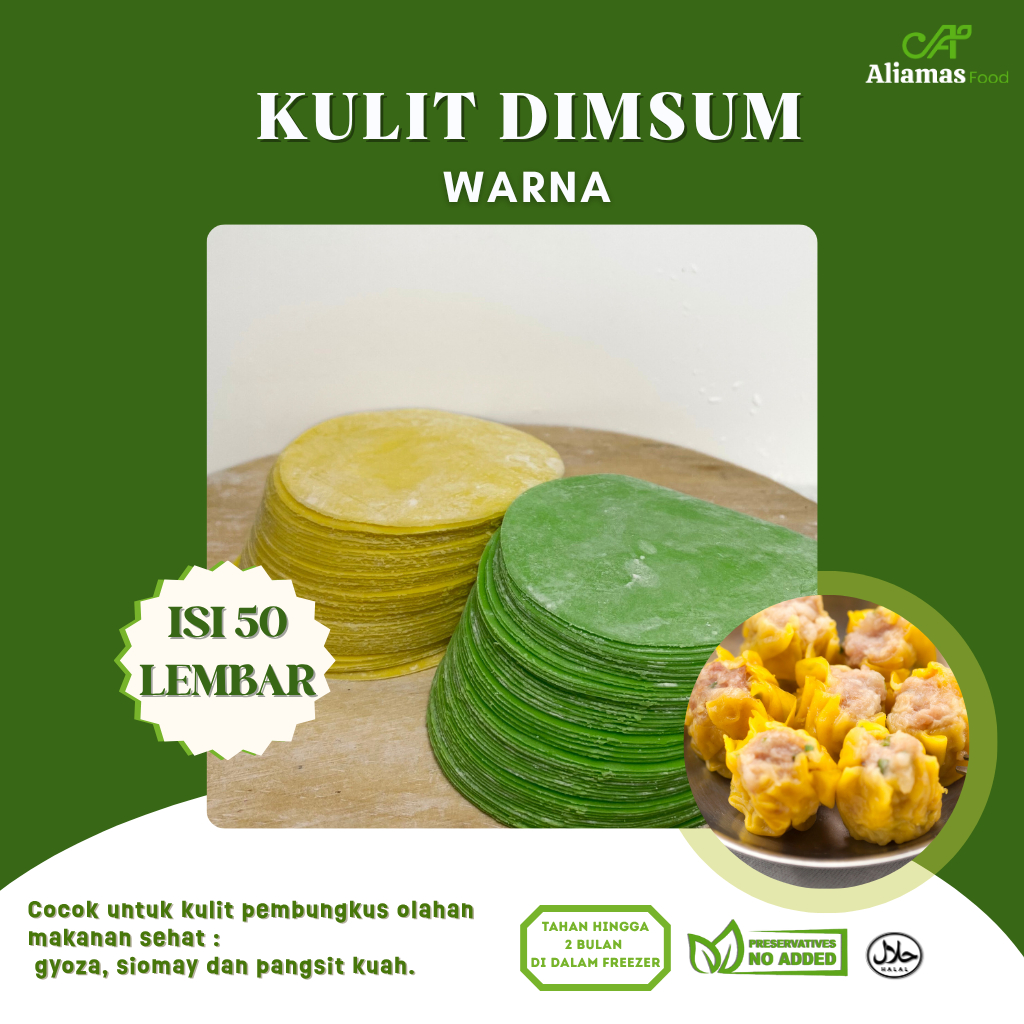 Kulit Dimsum Warna ukuran 7.5-10.5 cm isi  100pcs