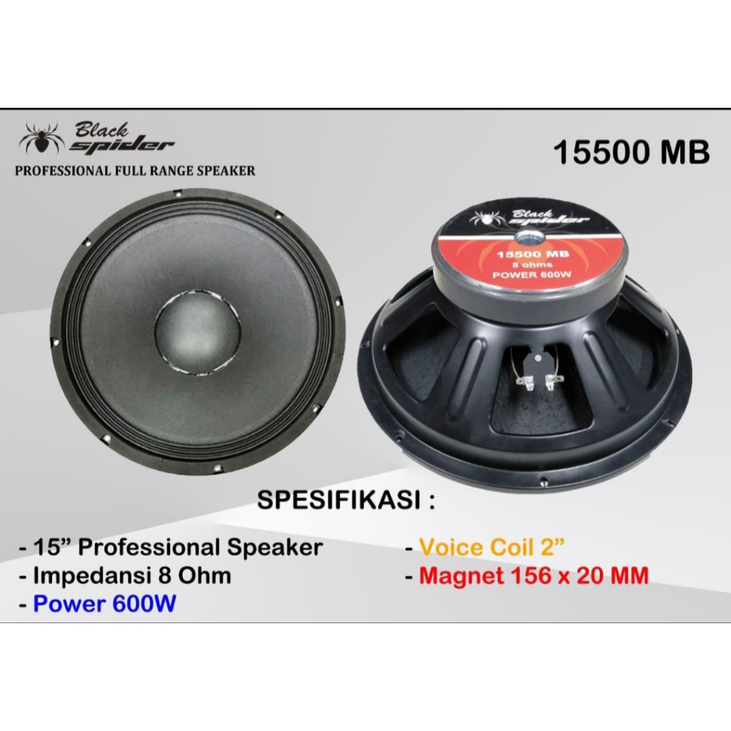 Speaker BLACK SPIDER 15500 MB 15 Inch Woofer
