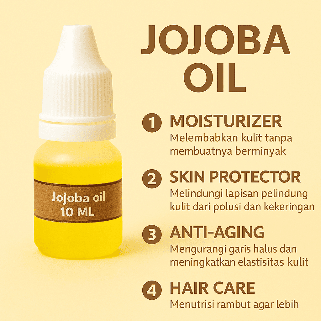 Golden Jojoba Oil 10 ML / Minyak Jojoba Murni Cold Pressed /  Jojoba Oil Anti Jerawat, Komedo,