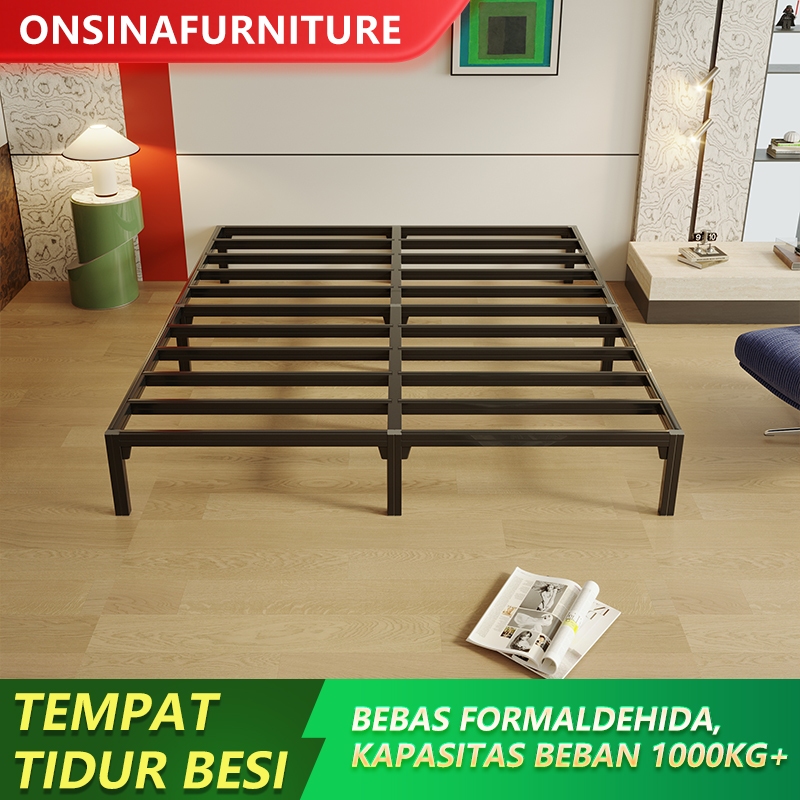 ONSINA Dipan Tempat Tidur aesthetic Ranjang Besi 160x200 Divan Kasur Besi Yelena Ranjang Tidur