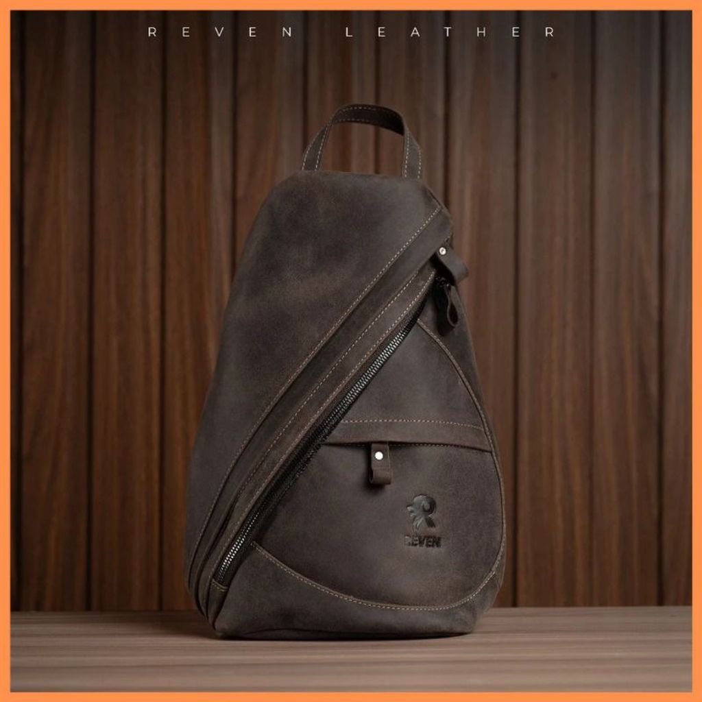 Reven Leather Mirage Waist Bag - Tas Selempang Bahu Pria Multifungsi Kulit Sapi Asli Crazy Horse Pre