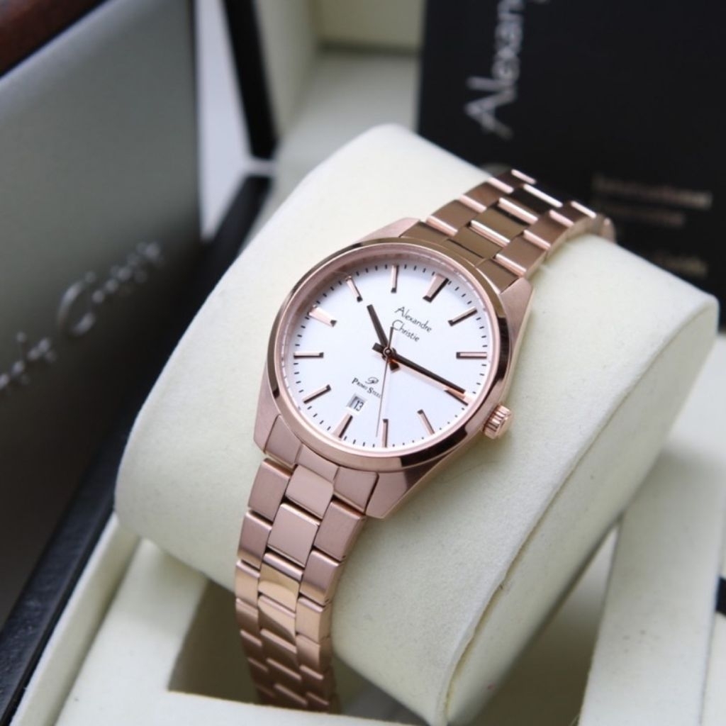 ORIGINAL Jam Tangan Wanita ALEXANDRE CHRISTIE Rosegold White Ac primo Steel 1035 | 1011 | 1008 | 102