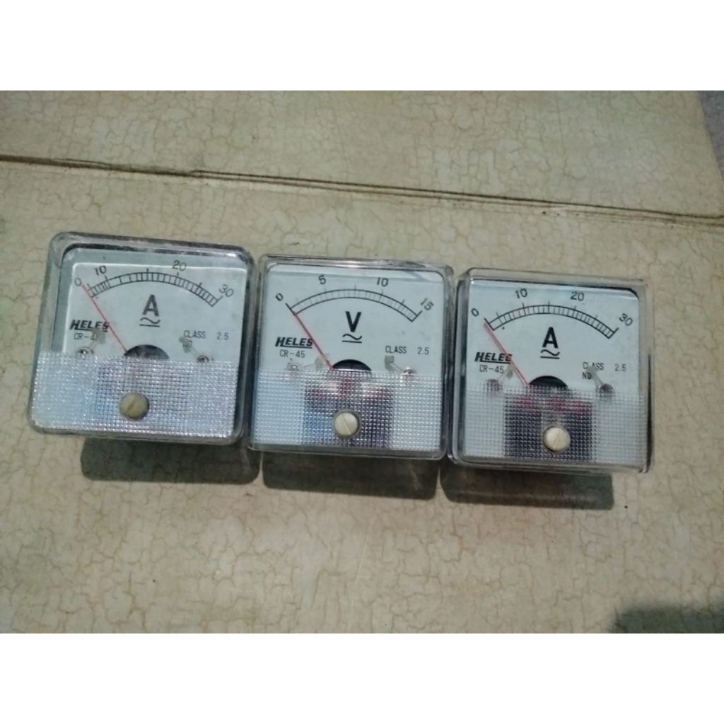 Panel Meter Heles CR -45 Ampera / Volt Analog Pengukur Arus & Tegangan Listrik