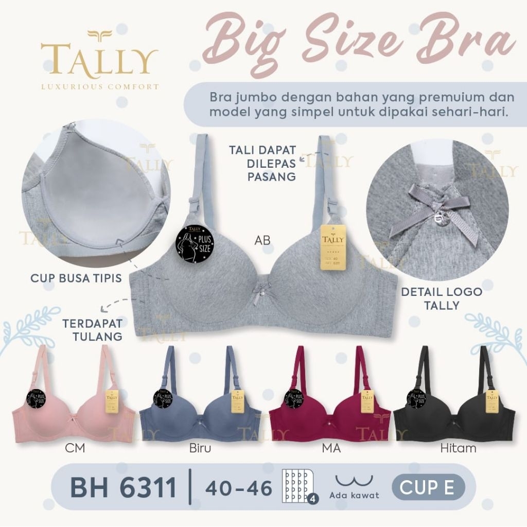 Bra bh Tally 6311 busa kawat cup E 40-46