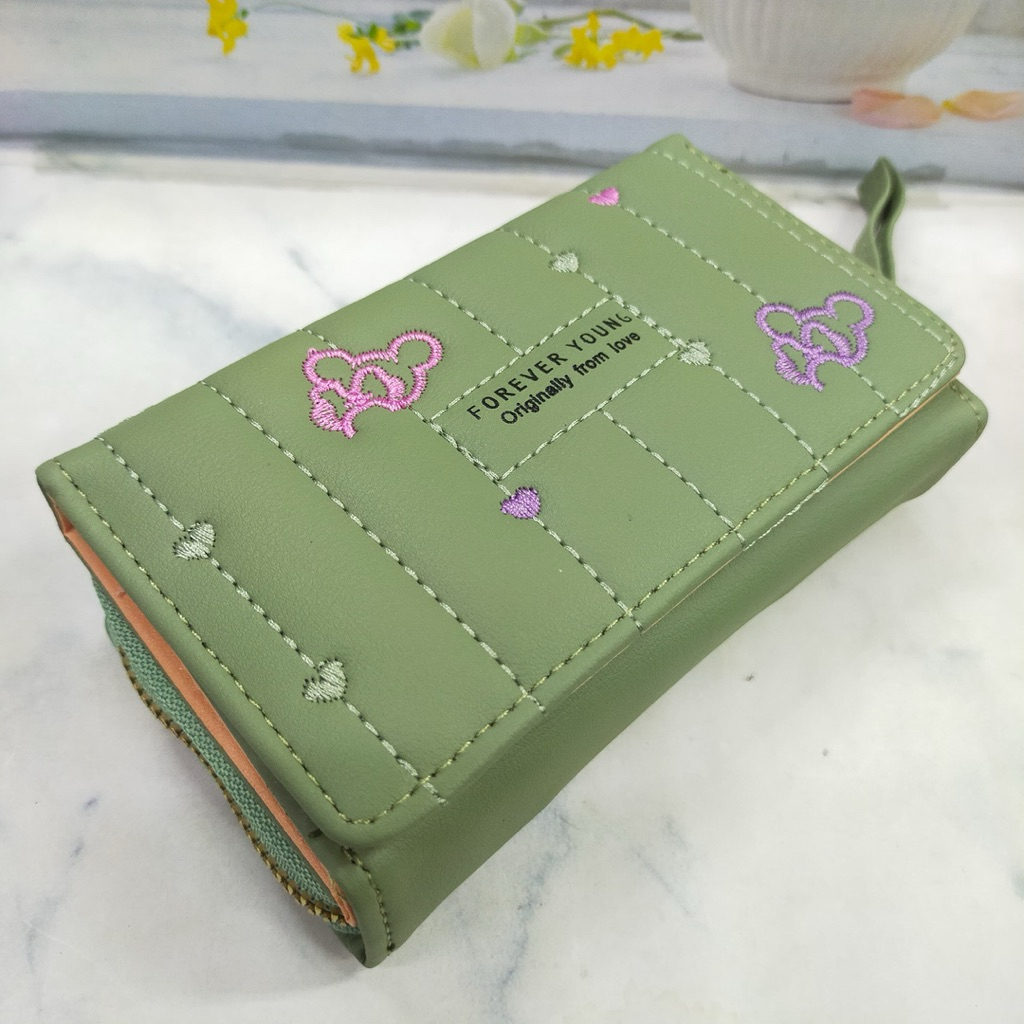 DOMPET WANITA UKURAN SEDANG KUALITAS IMPORT PREMIUM KOREA MODEL LIPAT RESLETING