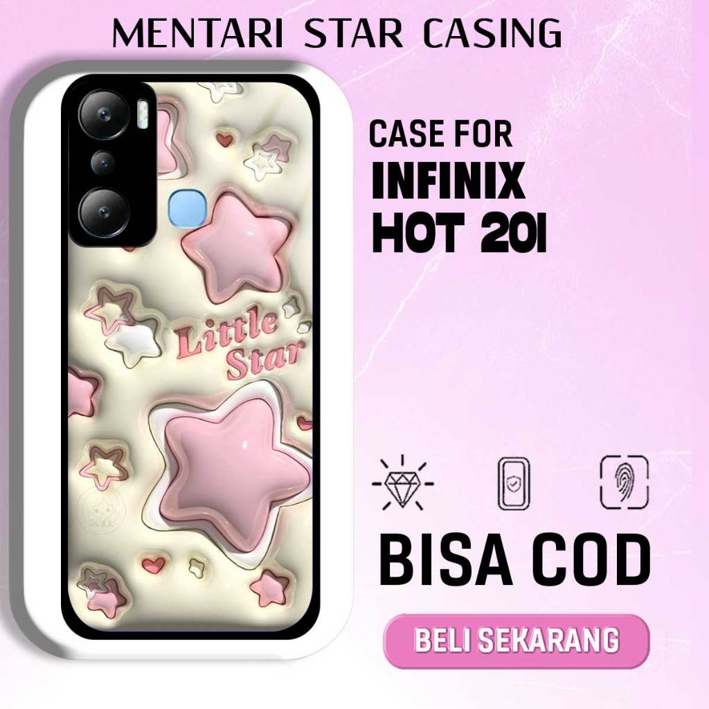 CASE INFINIX HOT 20i - SOFTCASE PREMIUM MATE HARD CASE - CASE GLOSY HOLOGRAM MOTIF CUTE