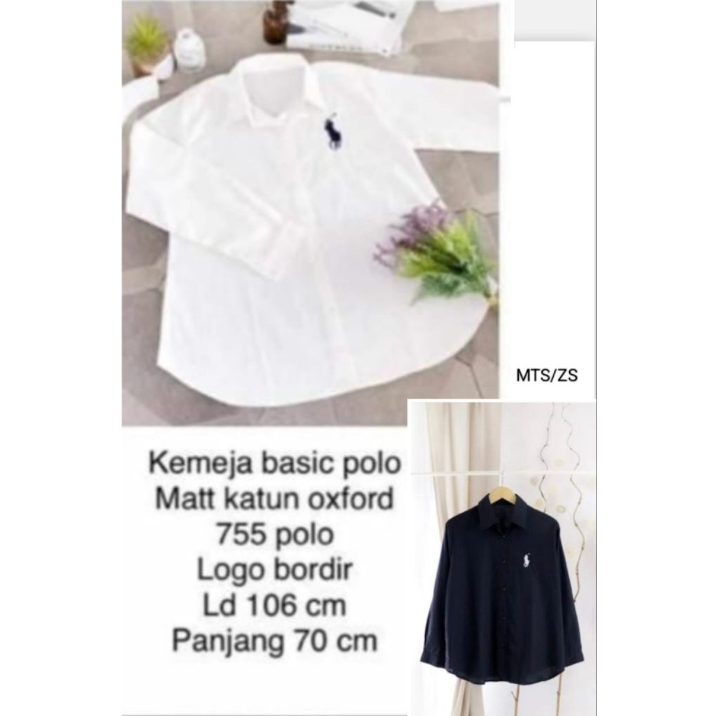 Kemeja Katun Polo Bordir  - Atasan Wanita Katun Polo - Kemeja Wanita Kekinian - Kemeja Katun Polo