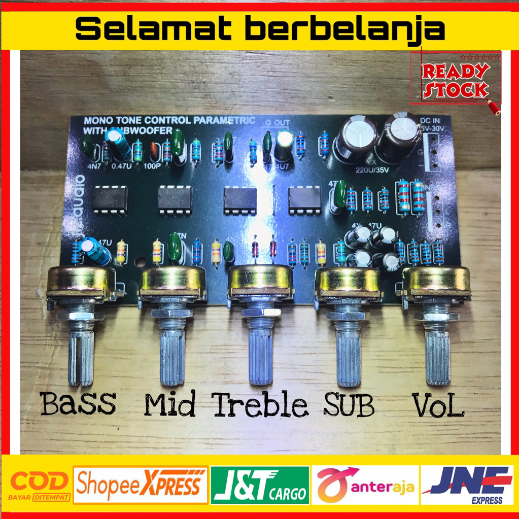 kit tone control parametric mono plus subwoofer  4 IC JRC4558