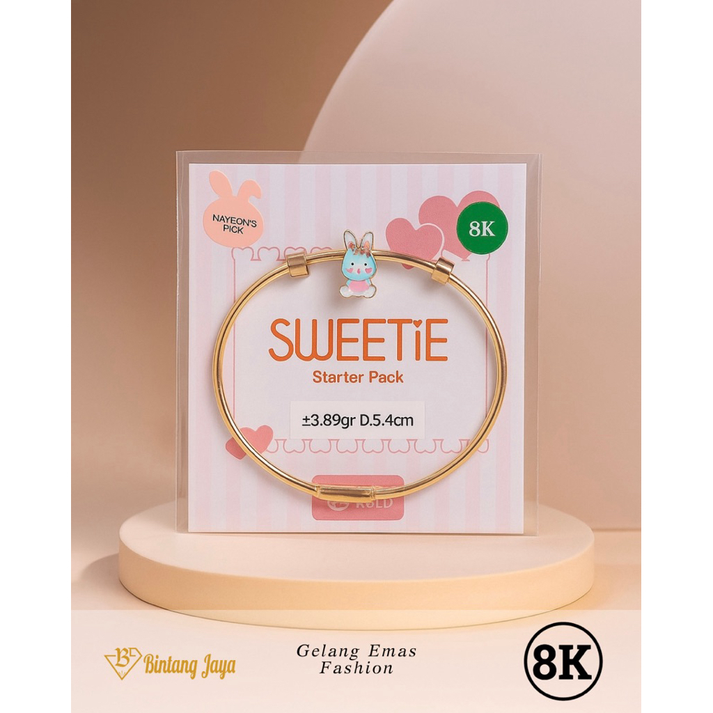 Set Gelang 2in1 Looks Fashion Model Bunny Nayeon’s Pick by UBS - Yellowgold 8K